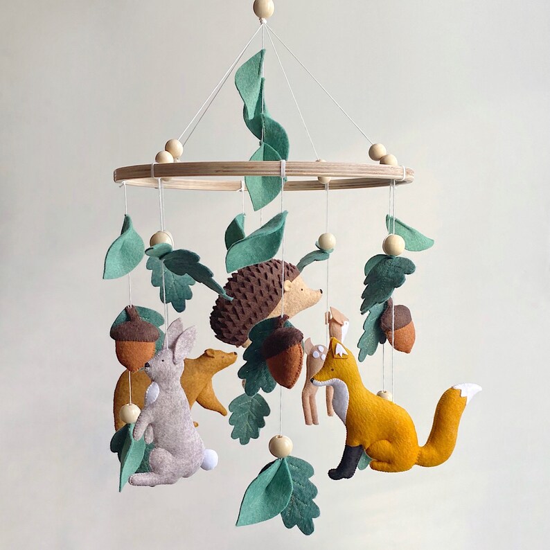 Woodland Baby mobile Nursery mobile woodland Forest mobile Etsy