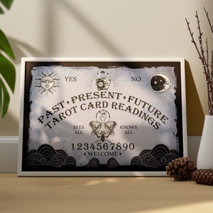 Ouija Board Style Tarot Poster | Druckbares Dekor für Menschen, die Tarot lieben und gerne Karten lesen | Tolles Geschenk für Ihren Lieblingsleser!