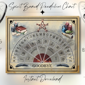 Spirit Board Pendulum Chart | Printable pendulum board for divination and dowsing | Instant download in JPG + PDF format | A4 & 8.5x11in