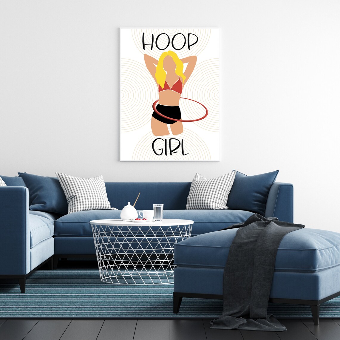 Hula Hoop Wall Art Hoop Girl Poster Digital Printable Art Etsy