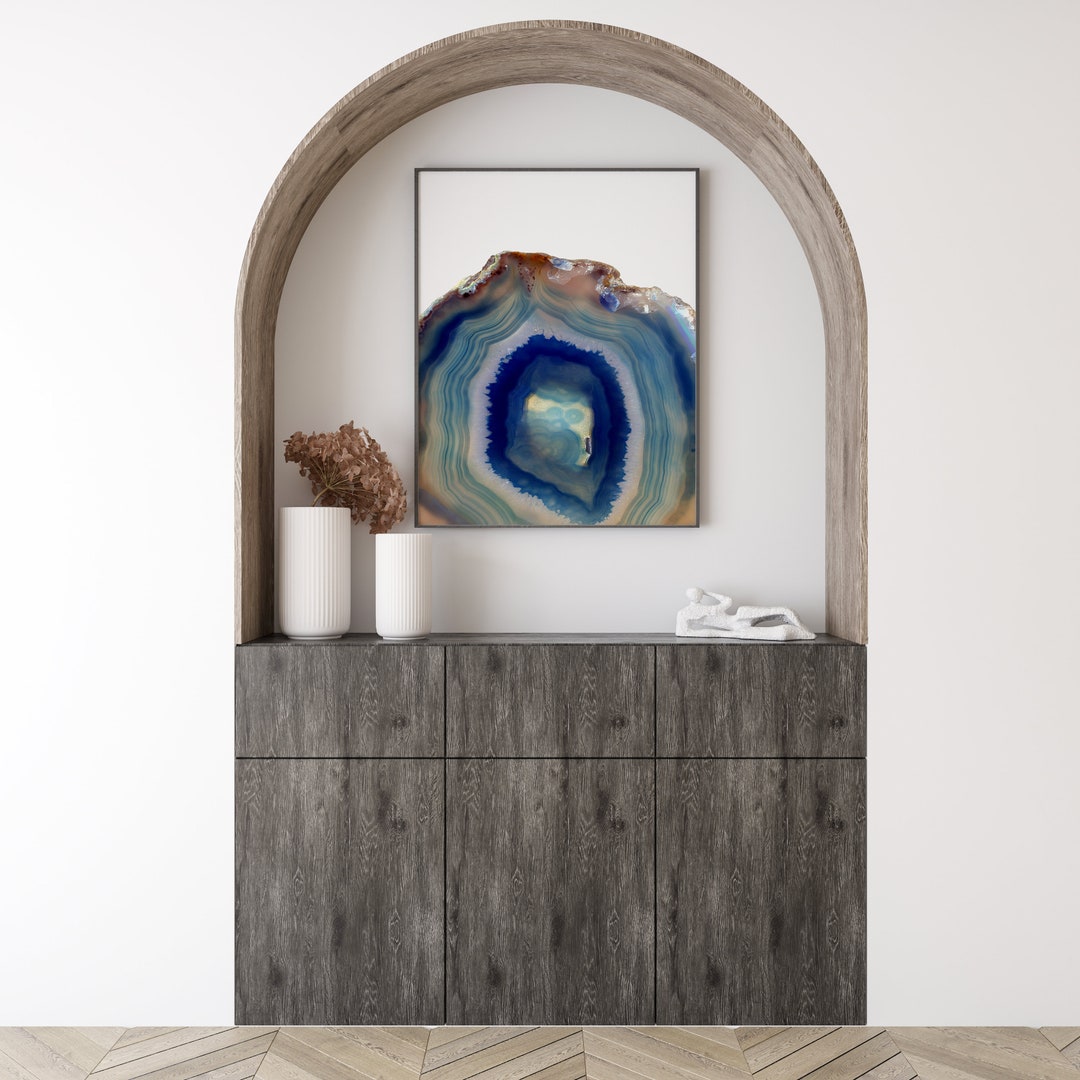 Blue Agate Abstract Wall Art, Instant Download, Printable Boho Decor ...