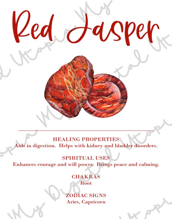 Red Jasper Crystal Print Printable Poster Lists - Etsy