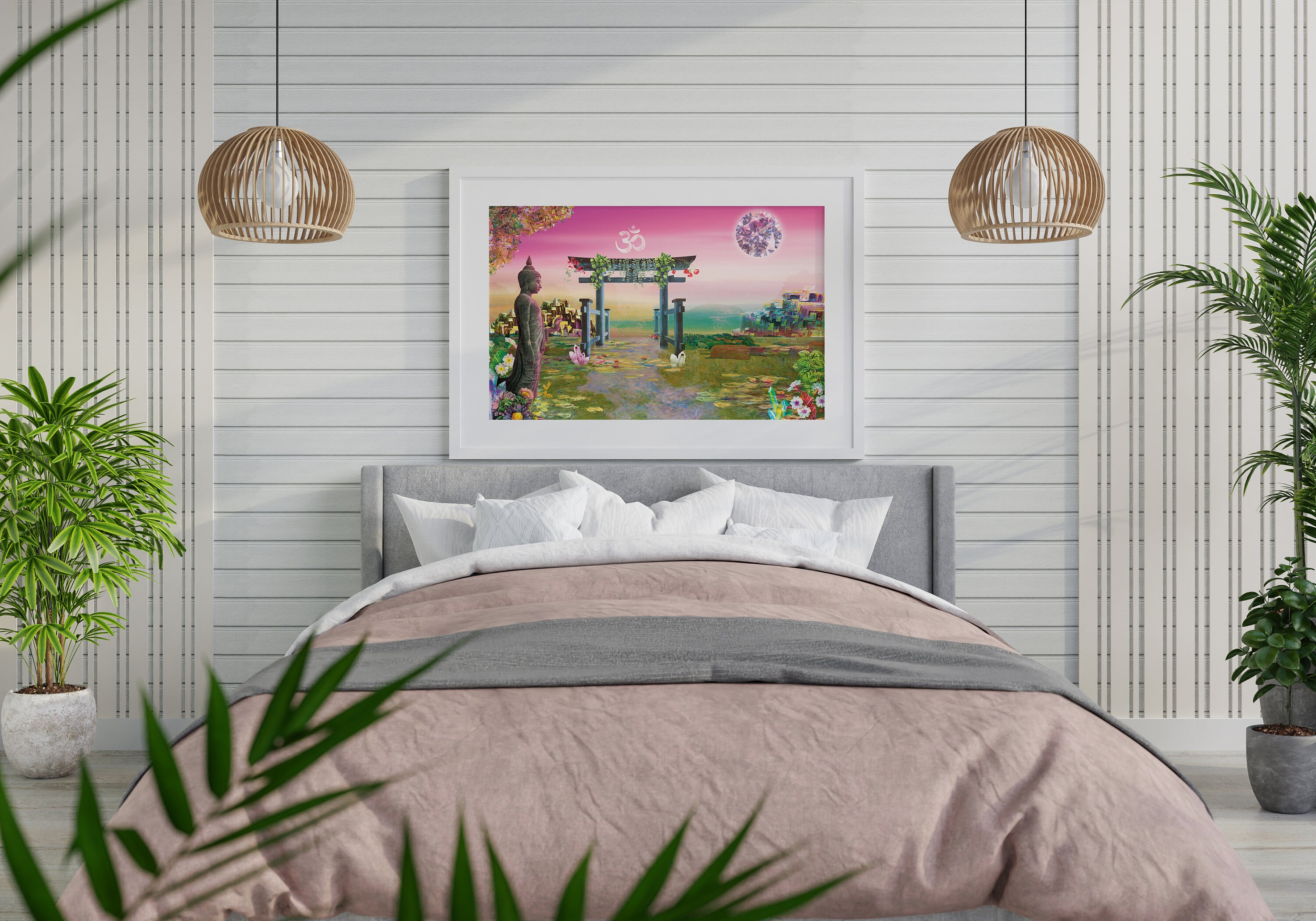 Crystal Zen Garden Wall Art Digital Collage Art Print Etsy