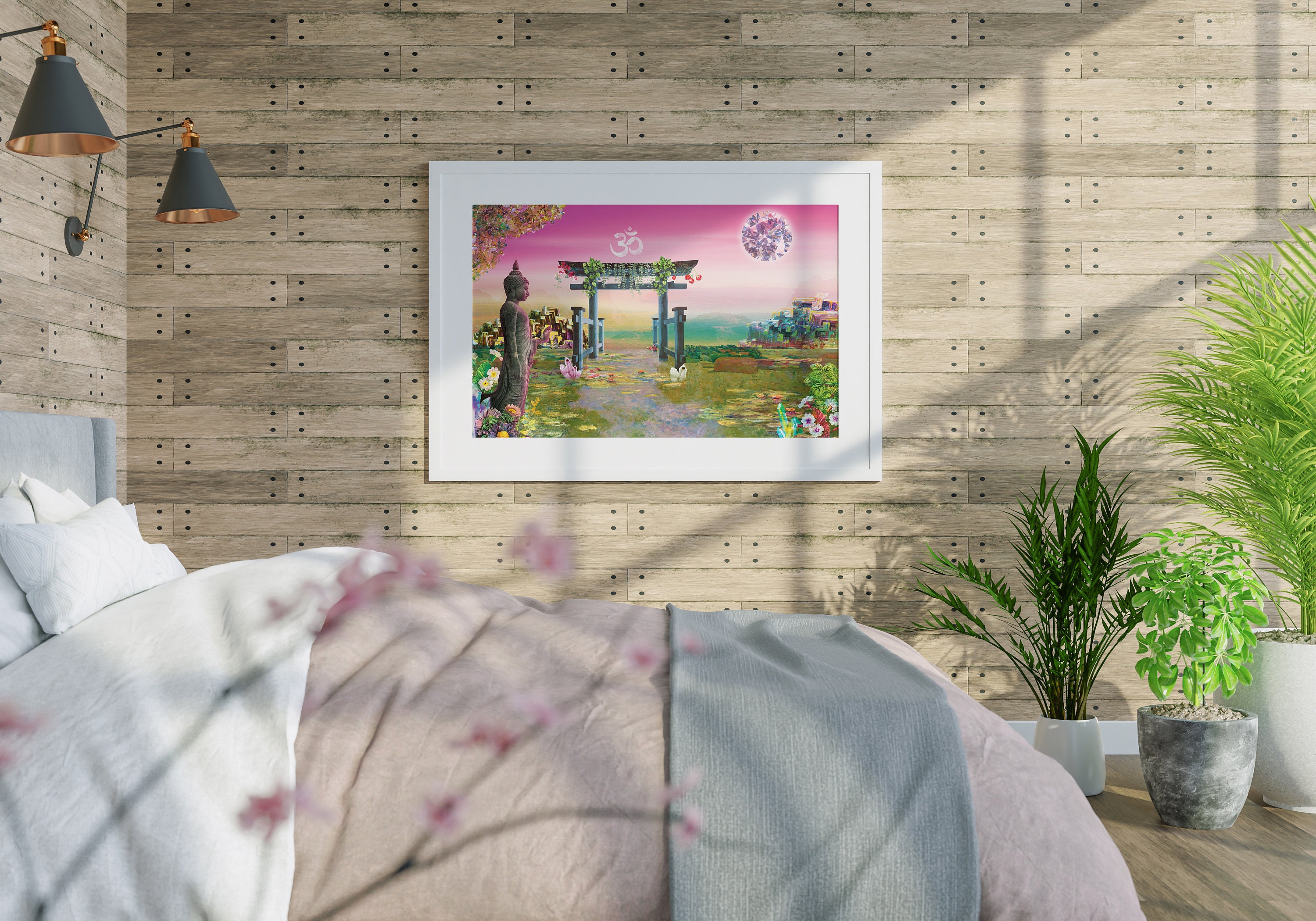 Crystal Zen Garden Wall Art Digital Collage Art Print Etsy