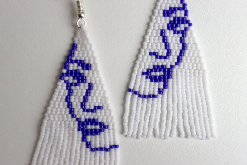 fringe earrings handmade beaded earrings Face earrings