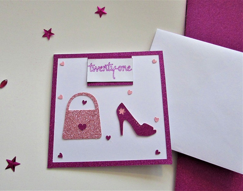 Handmade female birthday card 5x5 in 16th 18th/21st or ...