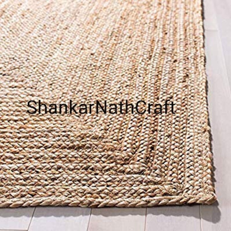 5x7 Natural Jute Rug. Indian Braided Floor Decorative Rug Etsy