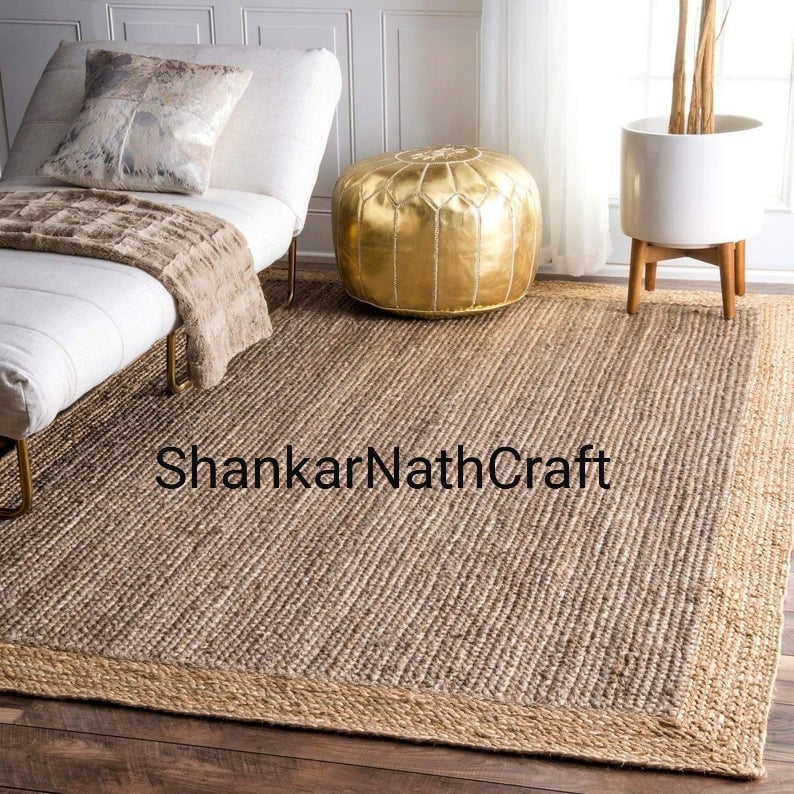 Jute Handwoven Rug Natural Rug Eco Rug Jute Rug Natural Jute Rug Indian Braided Floor Jute Rug Rectangle Rug Solid Area Rugs Carpet