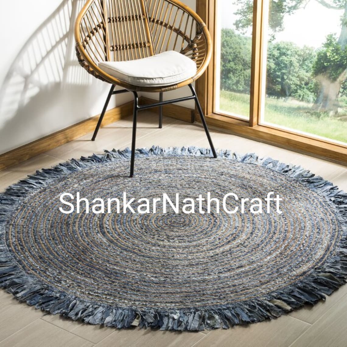 Jute Rug,, Braided Rag Rug, Natural Jute Rug, Indian Handmade Hand ...
