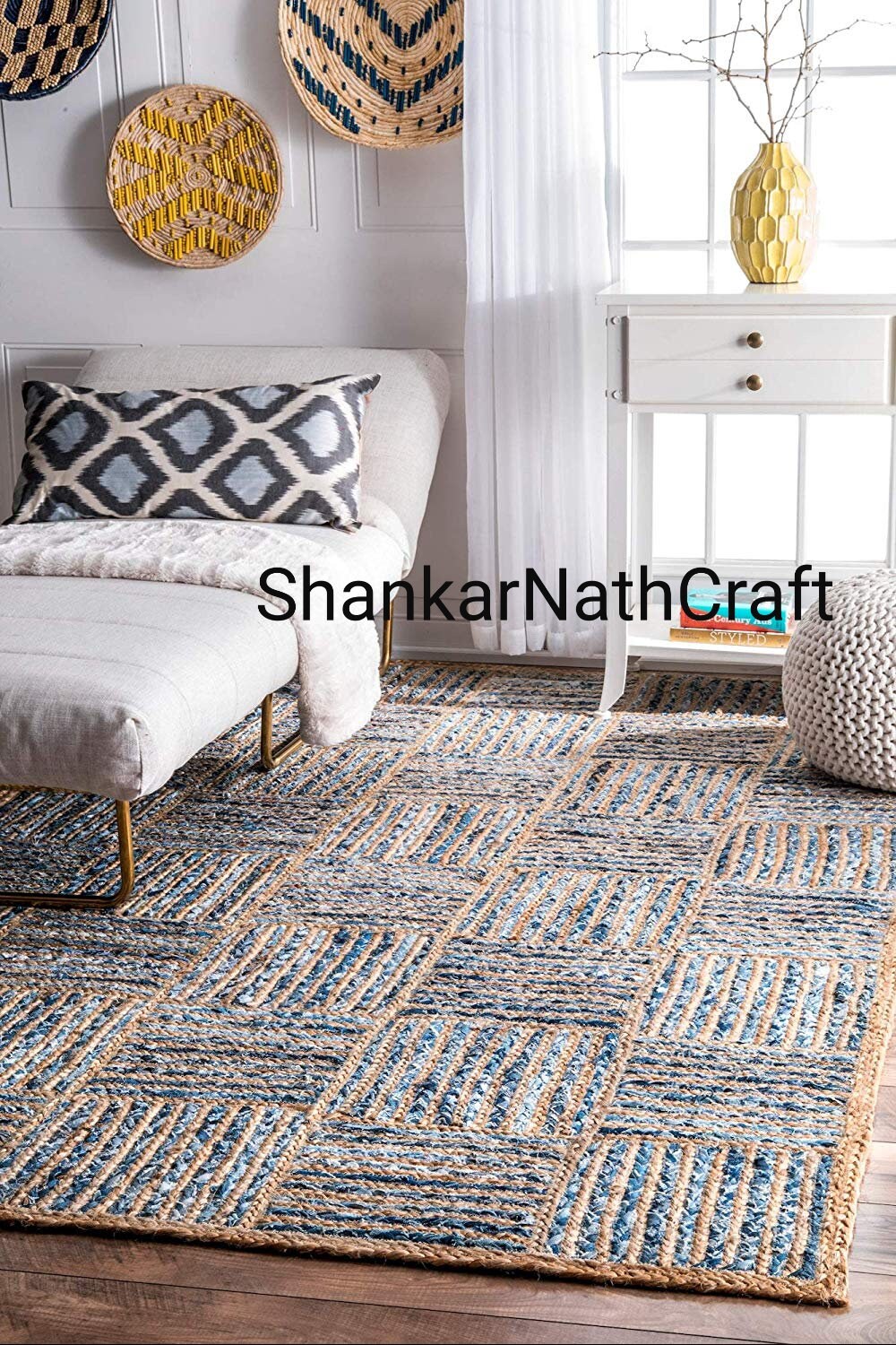 Jute rug 3x4 Farm house Area rug Natural boho rug Living Etsy