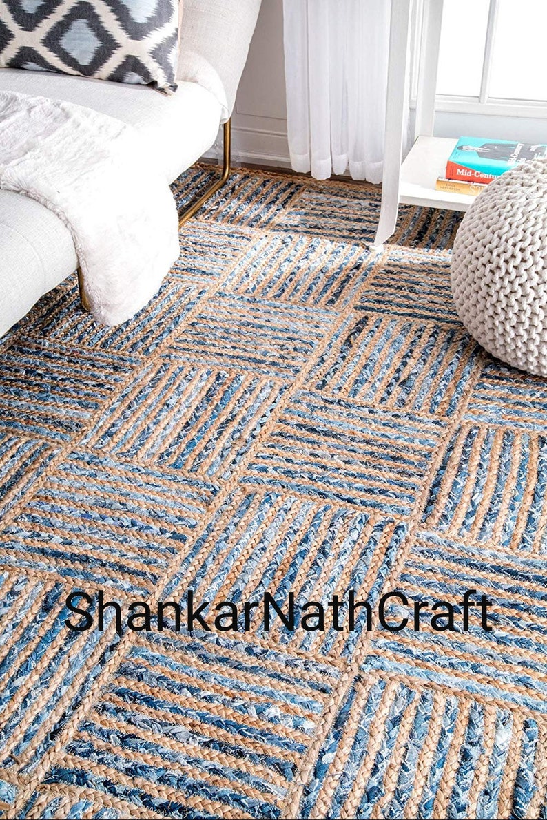 Jute rug 3x4 Farm house Area rug Natural boho rug Living Etsy