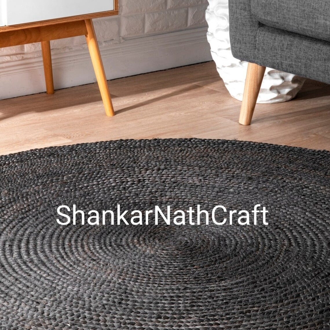 Home Decor Natural Jute Colorful Round Jute Rug for Floor and - Etsy