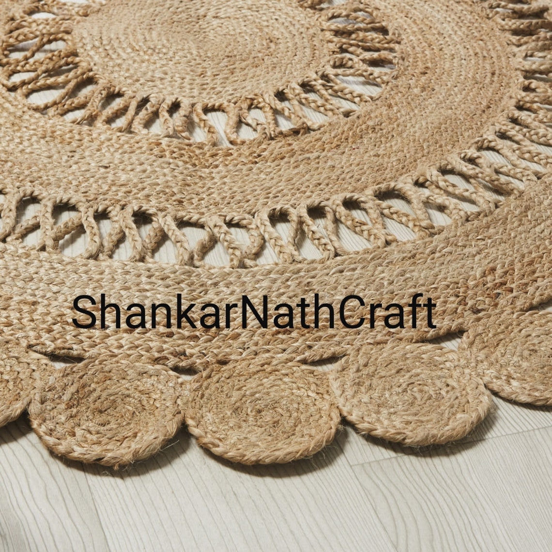 Jute Round Artisan Rug. Natural Jute and Herb Dye Rug. Etsy