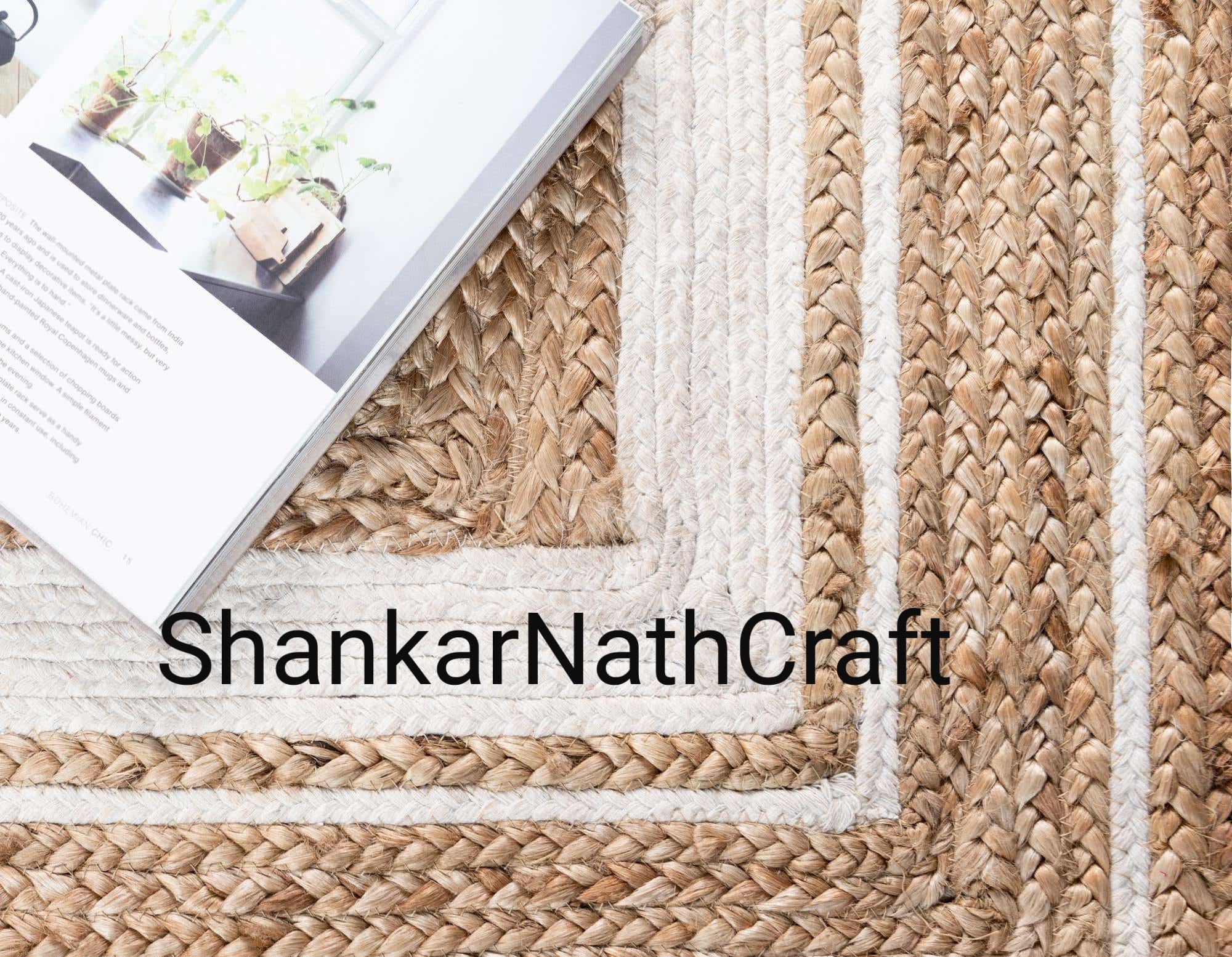 6x9, 8x10, 9x12, 10x14 off White Jute Rug, Natural Jute Rug, Eco