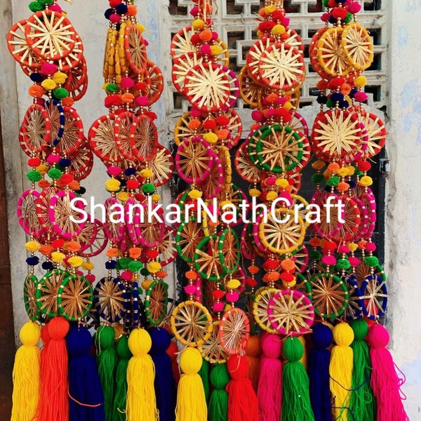100 Pcs FREE SHIPPING Multicolor Indian Wedding Decoration, Mehndi Decor, Party Backdrop, Tassels Door Hangings, Wedding Tassels, Tassel