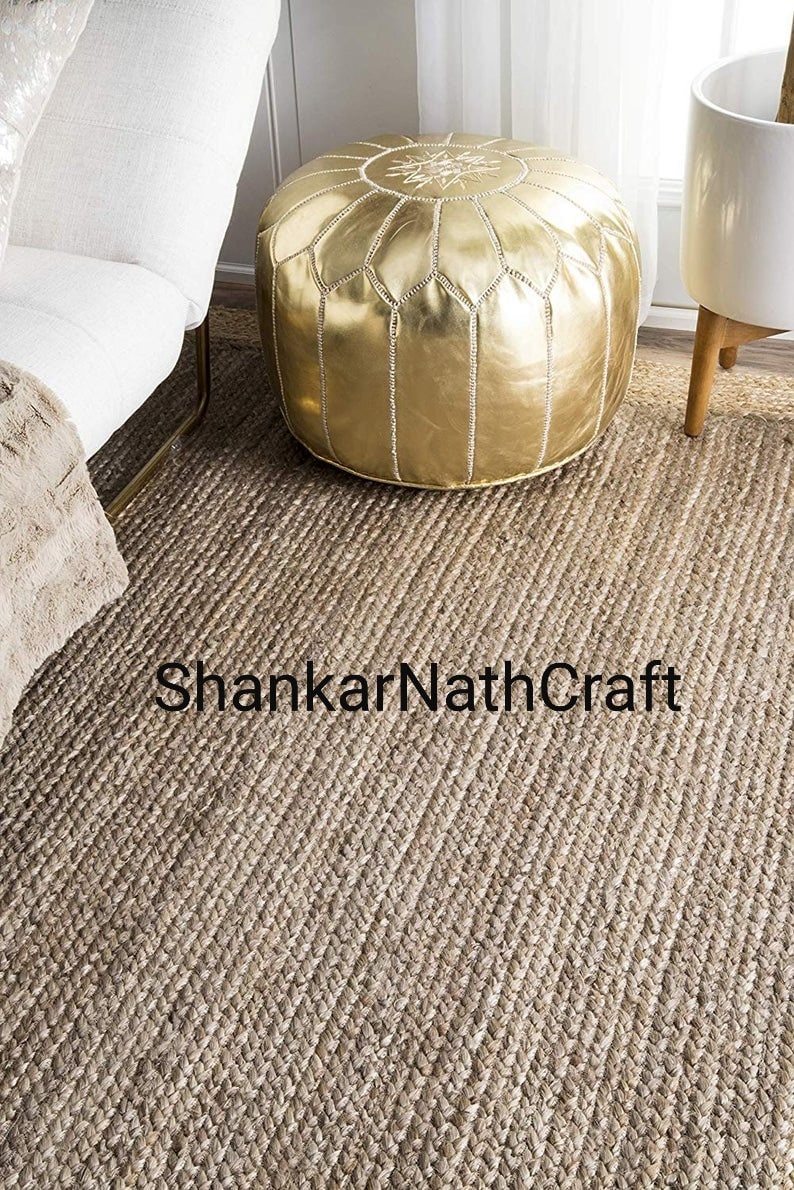 Jute Handwoven Rug Natural Rug Eco Rug Jute Rug Natural Jute Rug Indian Braided Floor Jute Rug Rectangle Rug Solid Area Rugs Carpet