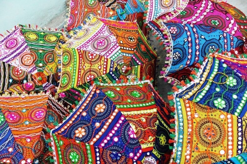 15 Pcs Decoration umbrella wedding umbrella henna mehndi night decor parasol mirror work umbrella gift for her umbrella handcrafted umbrella