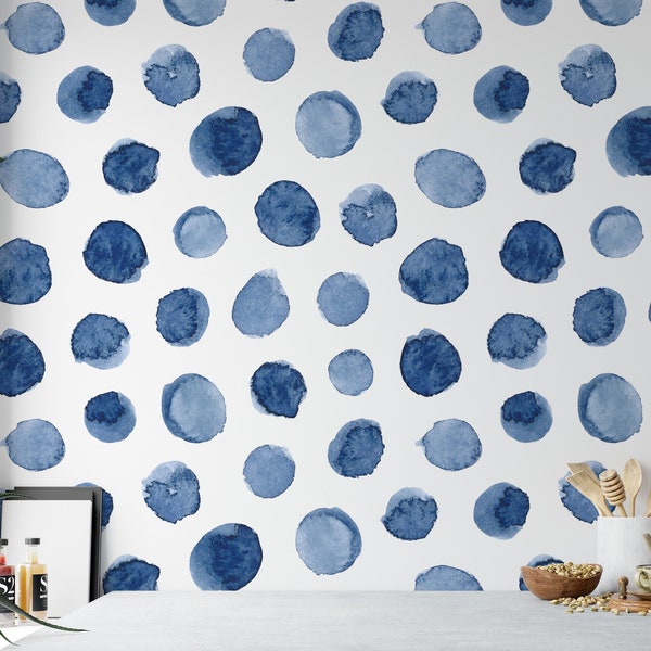 Watercolor Polka Dot Wallpaper Etsy