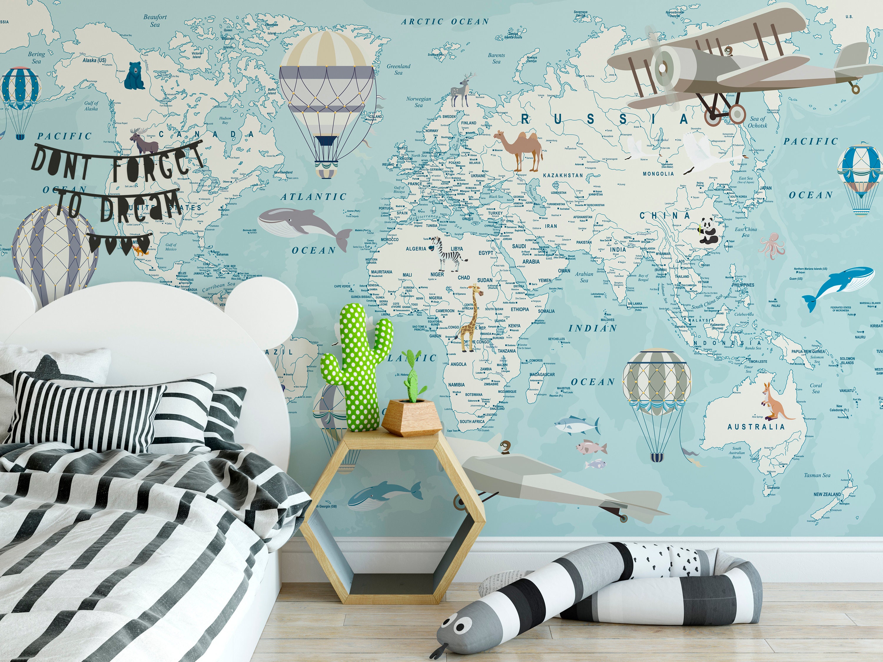 Kids Map Wallpaper - Etsy Kids Map Wallpaper - Etsy