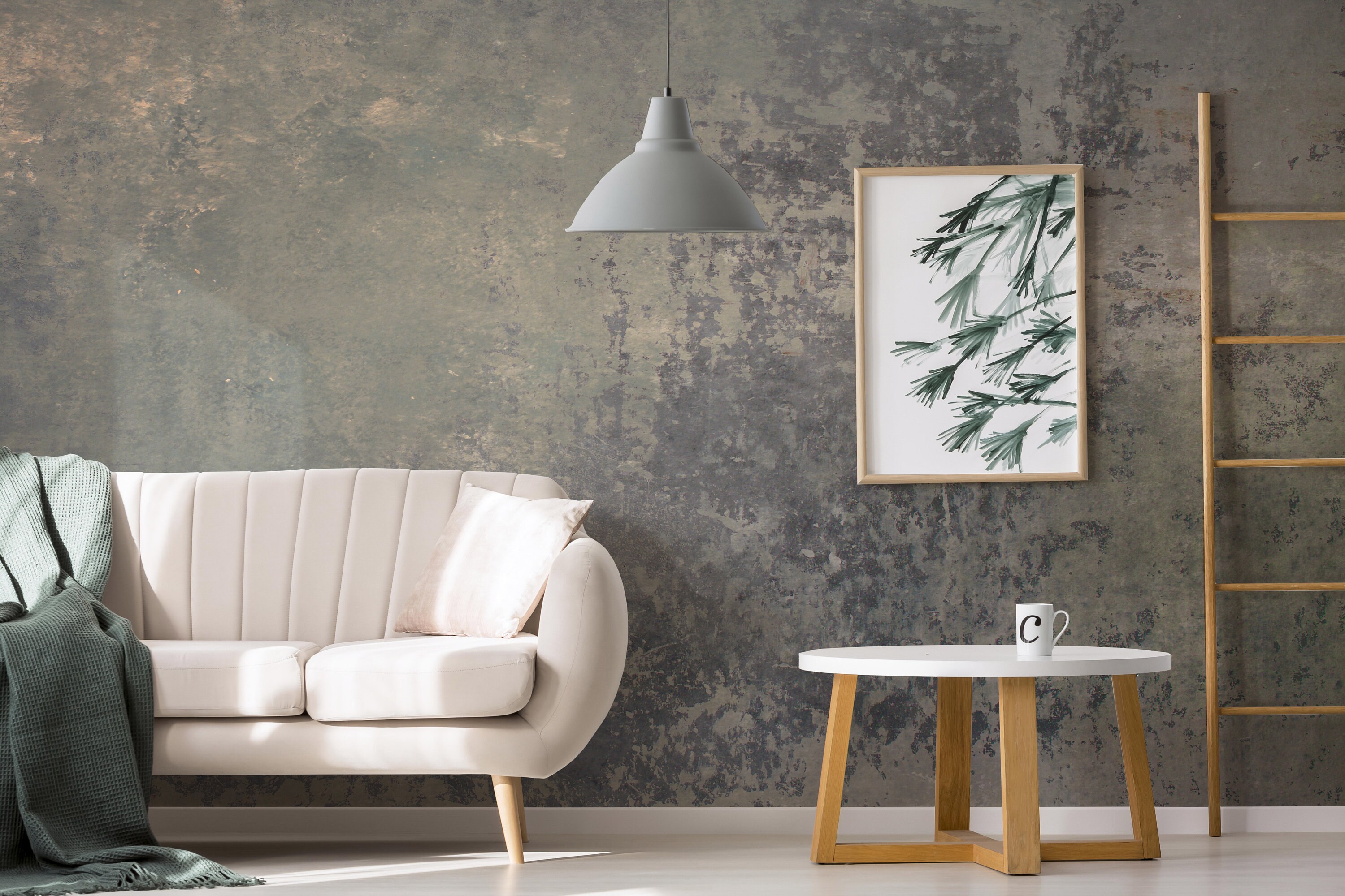 modern Peel and Stick Concrete Mural Removable Concrete look wallpaper