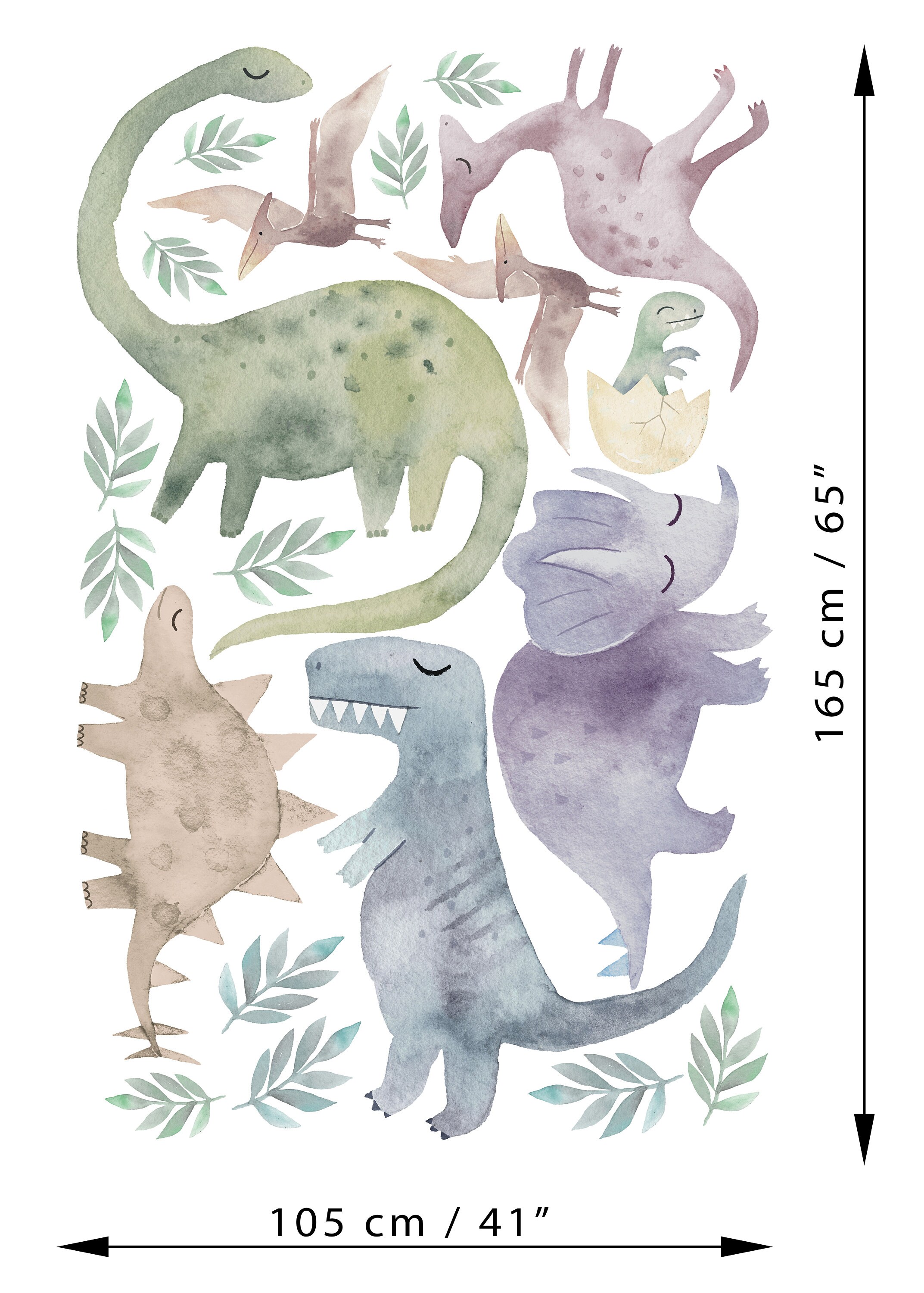 Big Dinosaur Wallsticker Set for Kids Watercolor Dinosaur - Etsy Big Dinosaur Wallsticker Set for Kids Watercolor Dinosaur - Etsy