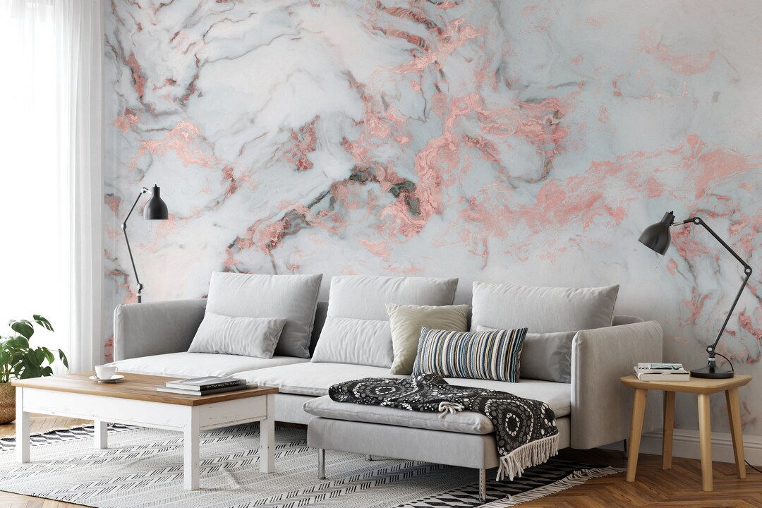 Marble Wallpaper Peel and Stick Marble Wall Mural Marble Etsy