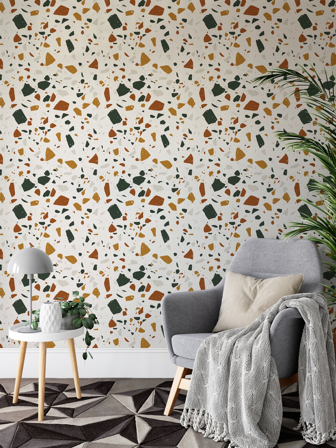 Colorful Terrazzo Wallpaper Modern Terrazzo Wall Decor Peel Etsy Canada