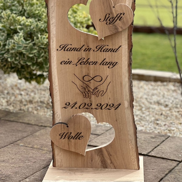 Wedding gift Valentine's Day gift idea wedding decoration personalized desired text wedding stele / silver wedding / golden wedding