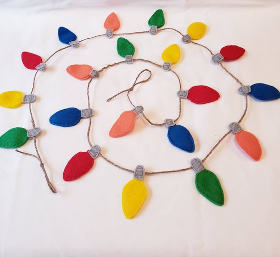 Christmas Bulb Garland Felt Garland Christmas Felt Card Etsy