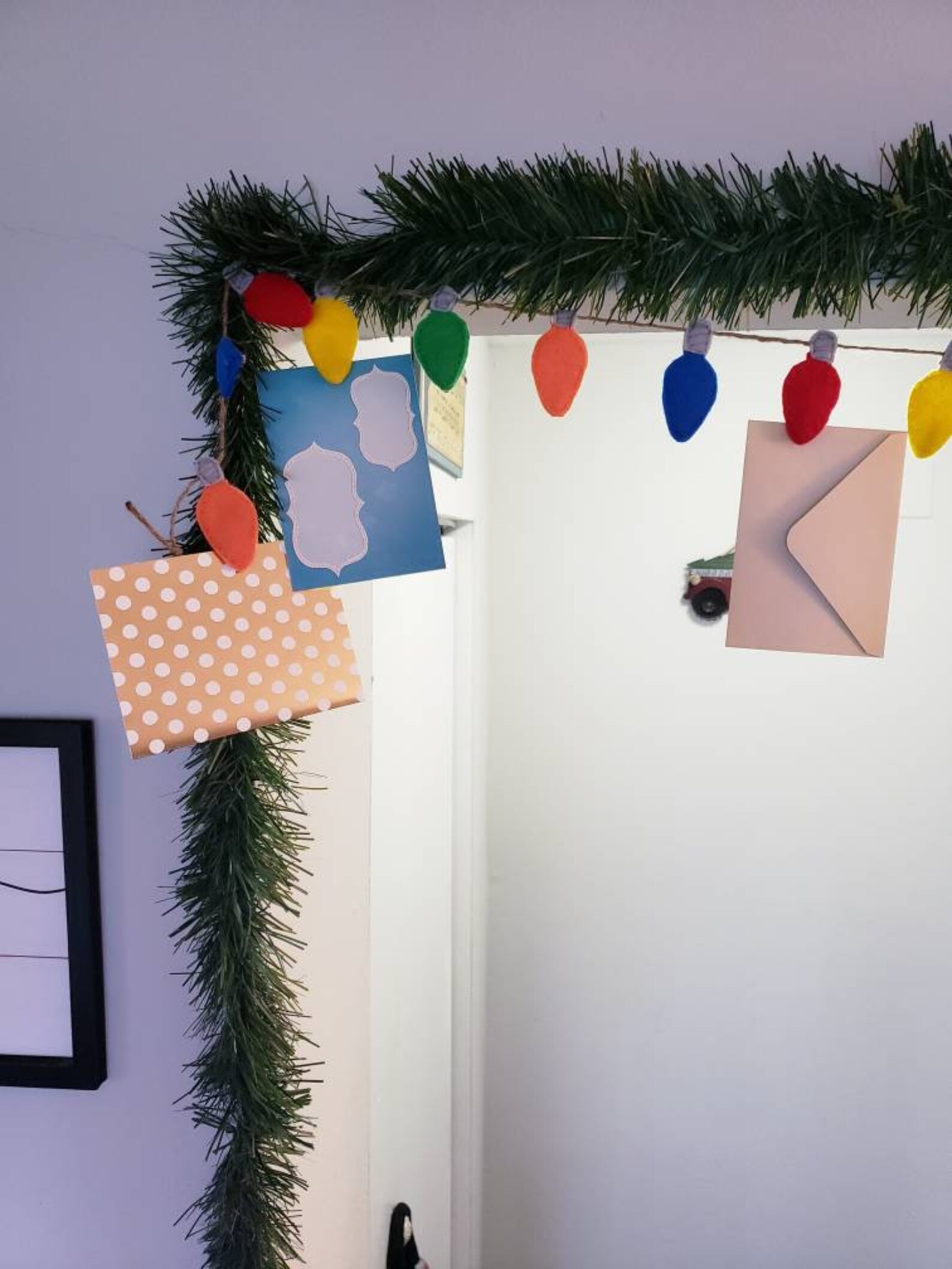 Christmas Bulb Garland Felt Garland Christmas Felt Card Etsy