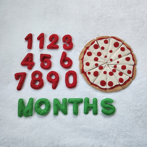Personalized Felt Pizza Monthly Milestone Photo Prop
