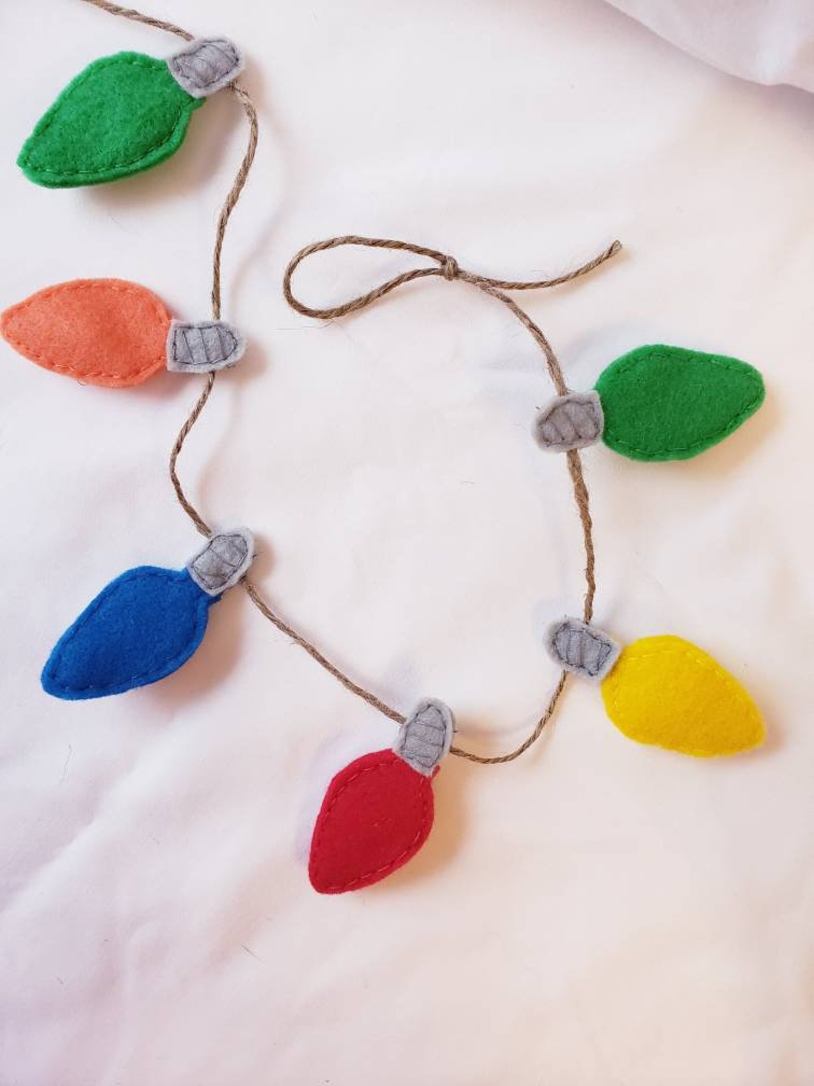 Christmas Bulb Garland Felt Garland Christmas Felt Card Display