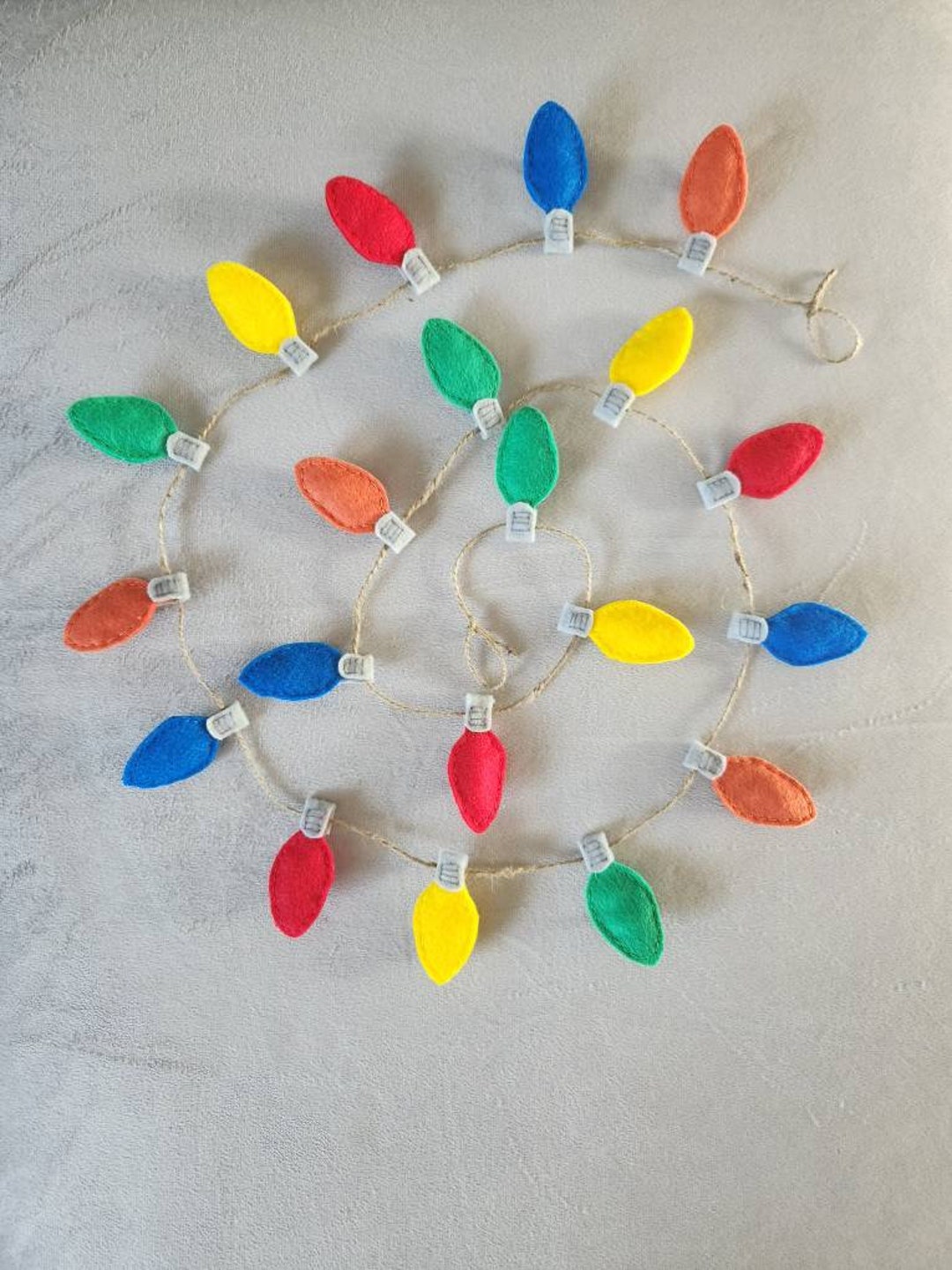 Christmas Bulb Garland Felt Garland Christmas Felt Card Display