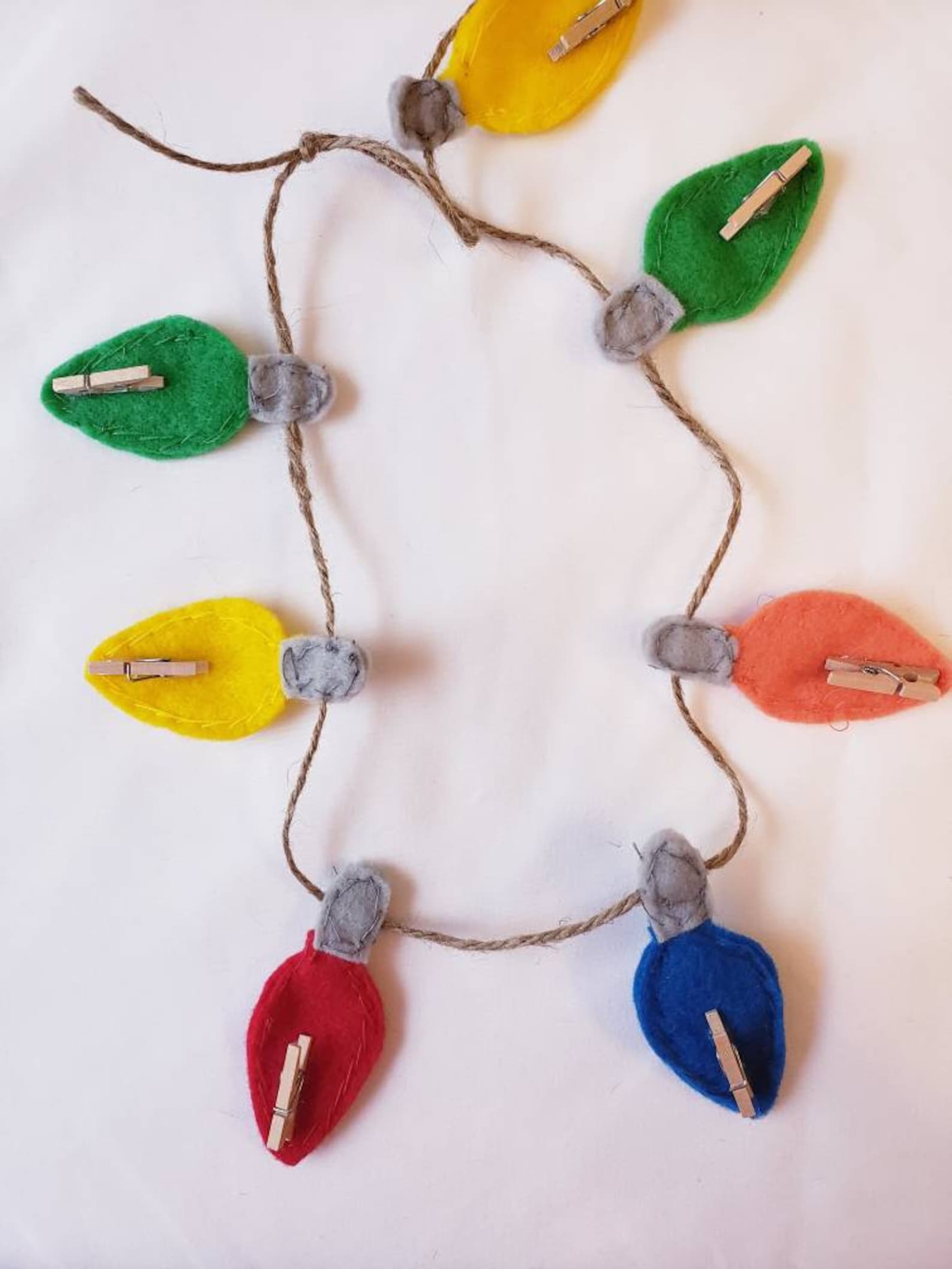 Christmas Bulb Garland Felt Garland Christmas Felt Card Etsy