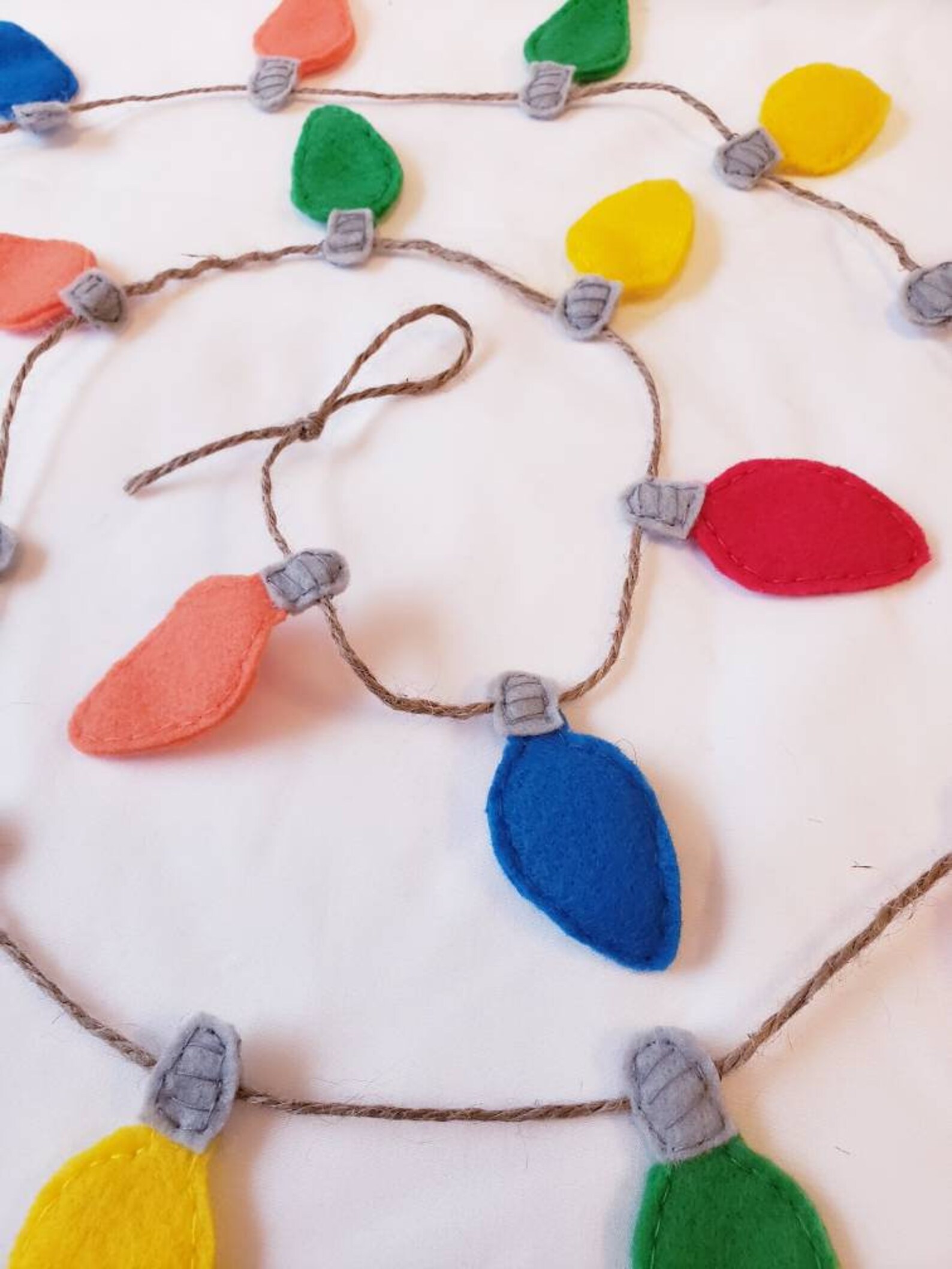 Christmas Bulb Garland Felt Garland Christmas Felt Card Etsy