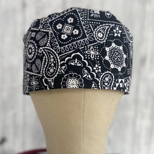 Ave 43 Bandana scrub cap skull cap surgeon cap black bandana