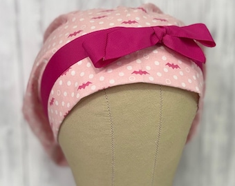 Bat Girl euro style minimalist scrub cap with cord lock and cinch ties