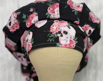 Roses are Dead bouffant surgical scrub cap women’s scrub hat nurse hat surgery operating room cap