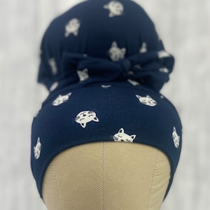 Cat Stop Won't Stop stretch scrubmuts stretchy scrubmuts voor lang of kort haar hoge knot paardenstaart euro summer kitty cat messy knot lage pony