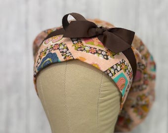 Little Hippie Chick euro style minimalist scrub cap with cord lock and cinch ties