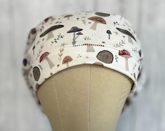 Mushrooms Stretch Euro cap with elastic toggle
