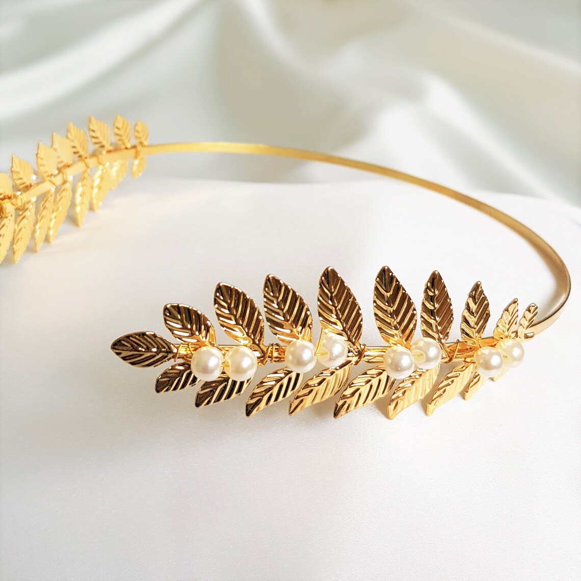 2 Greek Goddess Gold Leaf Head Band Set of 2 // Wedding Head Band ...