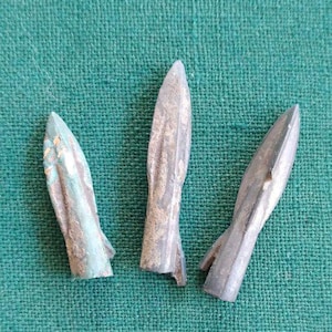 3-archaic ancient Scythian arrowhead with a spike bronze Scythians 7-6 centuries BC times Scythian campaigns against ancient Asyrian kingdom