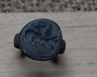 Ancient Viking Signet ring with the image of a dragon of Kievan Rus 10-13. AD 100% authentic artifacts.