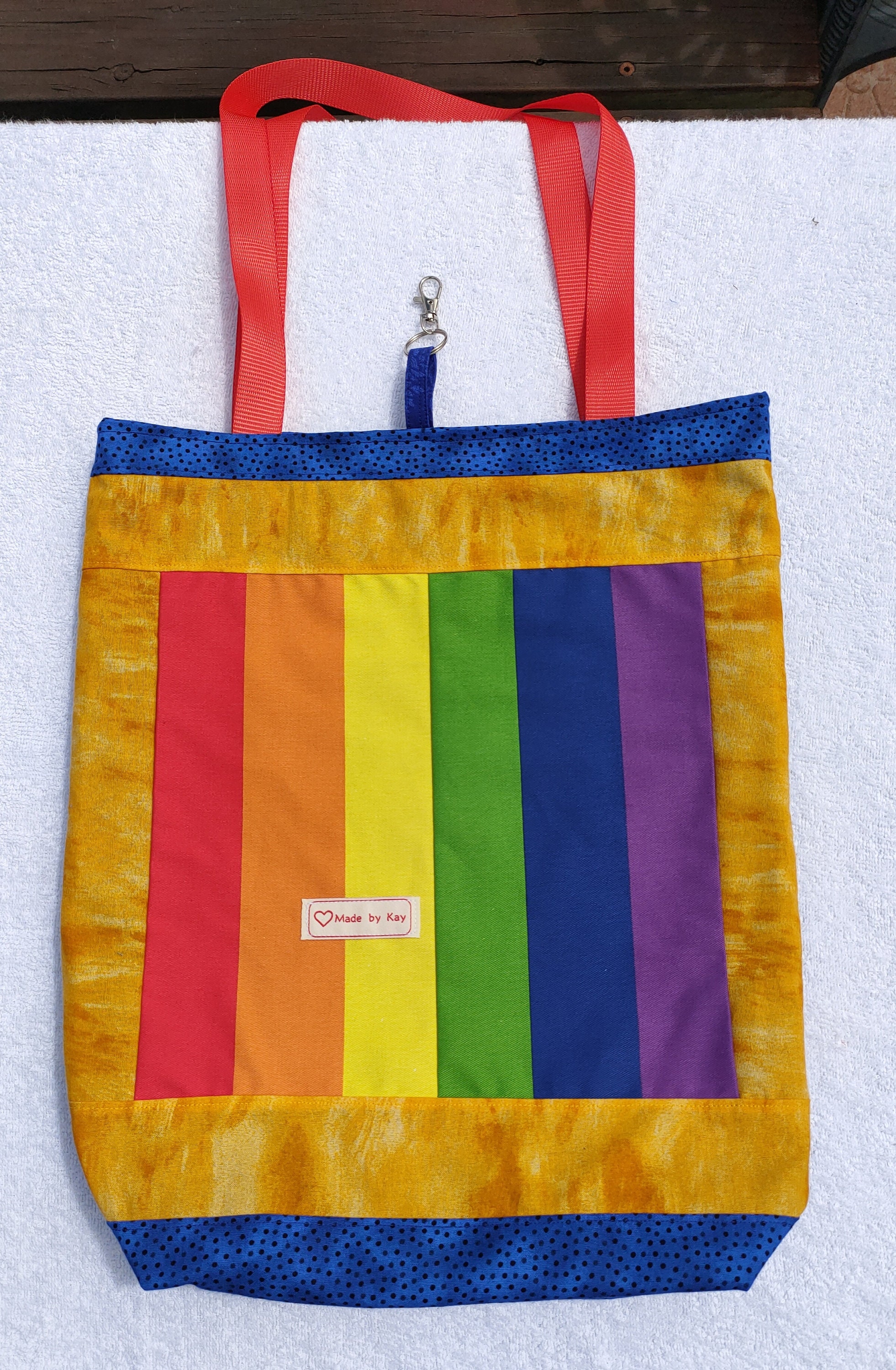 Rainbow Tote Bag/ Fully Lined/ Pride Colours/ With Internal 