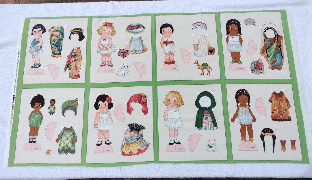Paper Dolls Fabric Panel/vintage Style Etsy