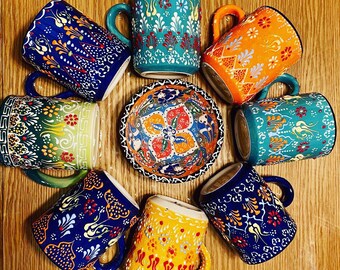 decor art Hand made Turkish ceramic mug