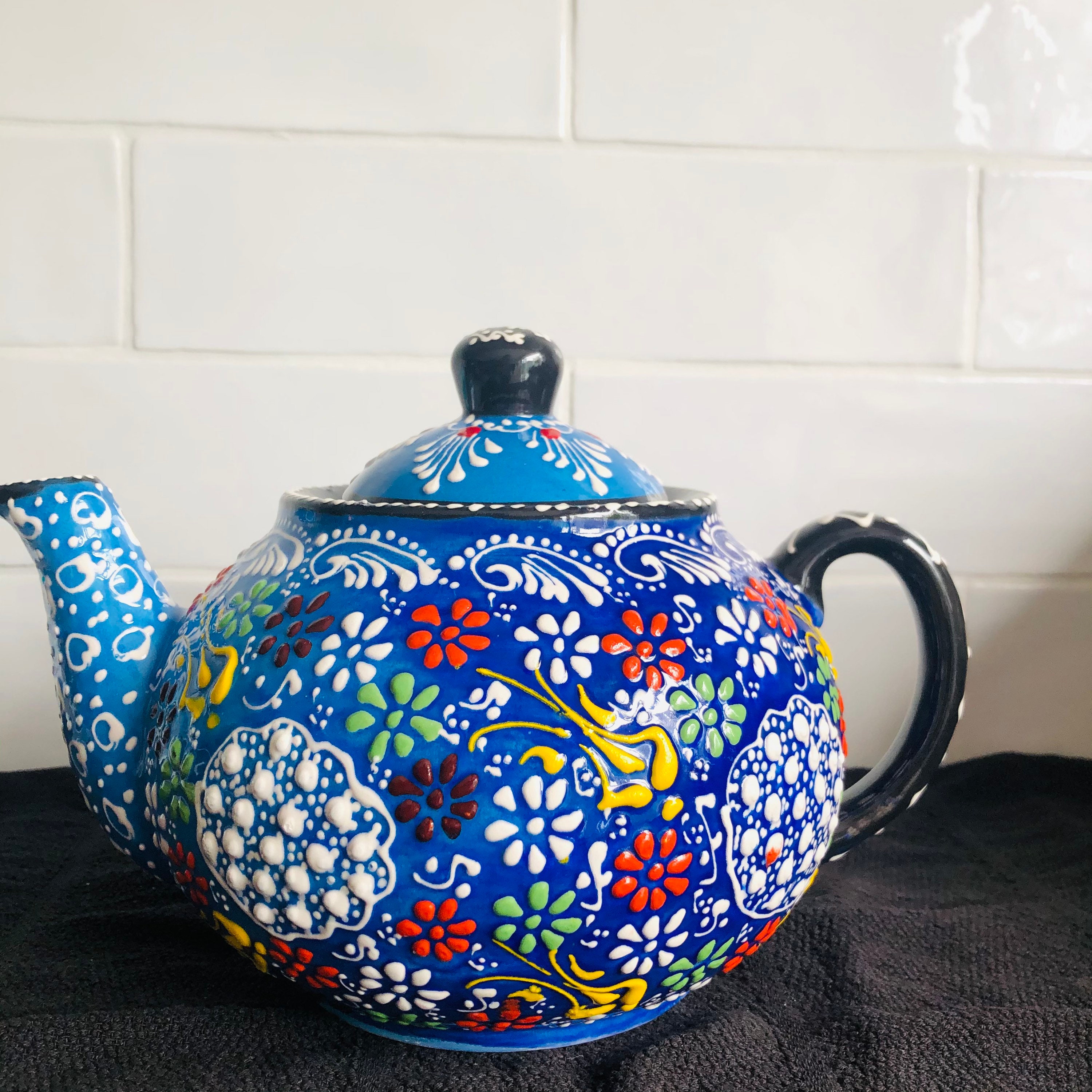 Large Turkish Ceramic TeapotIznik Ceramic Teapot Turkish Etsy