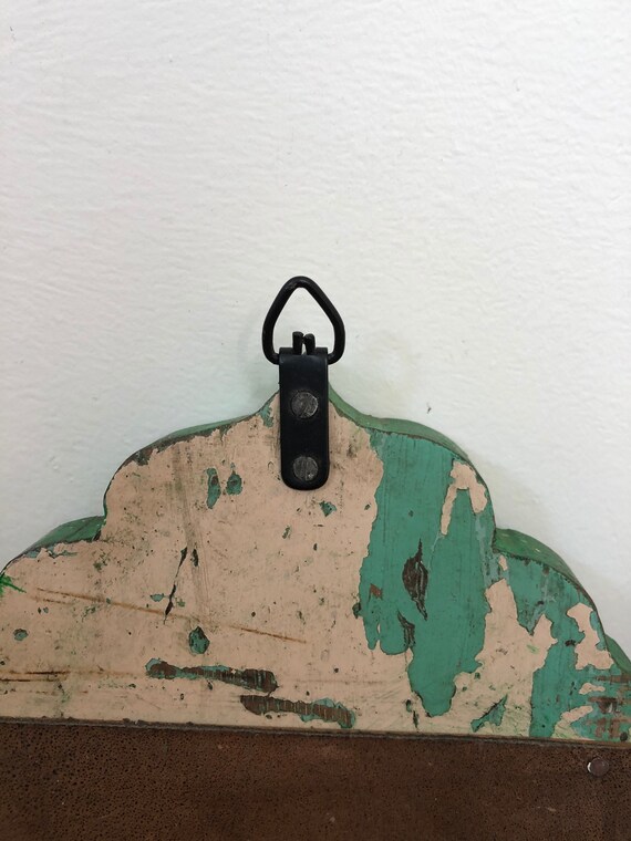 Distressed Painted Mihrab Mirror Frame - 19thC Distressed Painted Mihrab Mirror Frame - 19thC