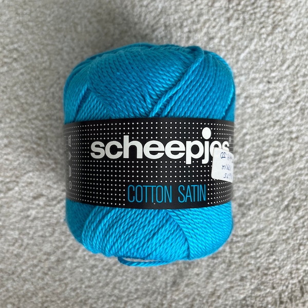 Scheepjes Yarn, Destash Yarn, Vintage Yarn, Cotton Satin, Turquoise,  Knit, 8 Skeins Avail, Discontinued, Crochet, Knit, Supply